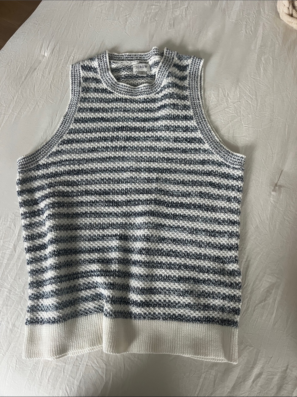 J. Crew Navy and White Striped Knit Tank